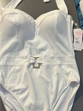 Lilly Pulitzer Resort White One-Piece with Textured Fabric